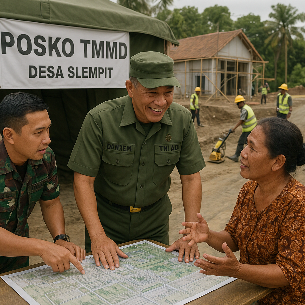 Danrem Tatap Muka di Posko TMMD, Kebut Progres Pembangunan Desa Slempit