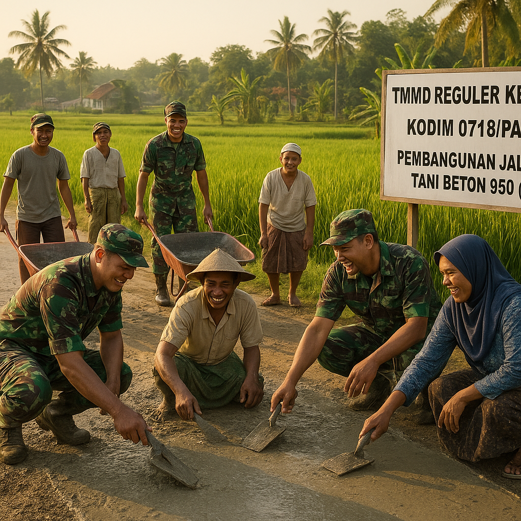 Sentuhan Humanis TMMD, TNI dan Warga Bangun Harapan Baru di Tengah Persawahan Pati