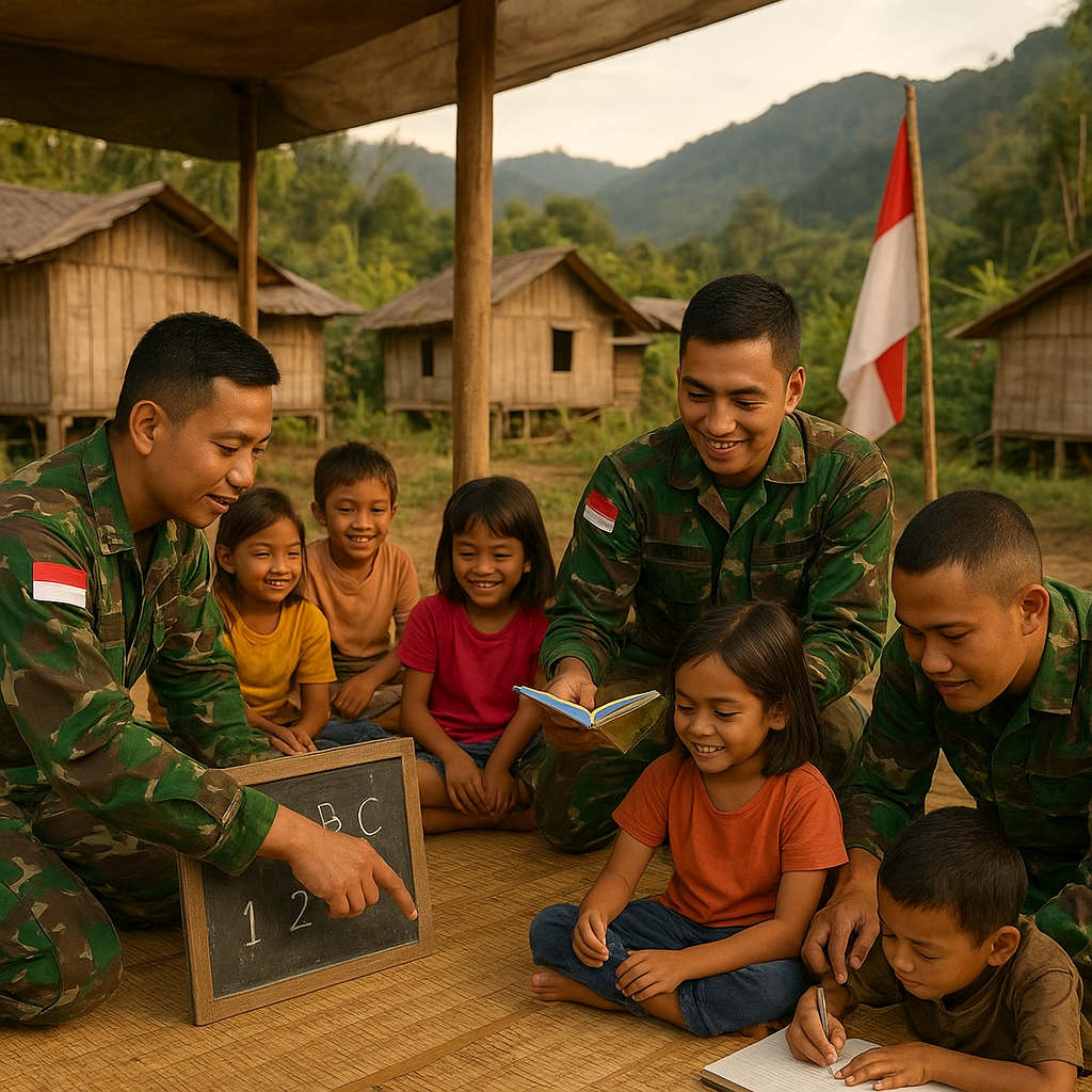 Kisah Hangat di Pos TNI Perbatasan: Prajurit Jadi Guru Dadakan untuk Anak-anak Dusun Terpencil