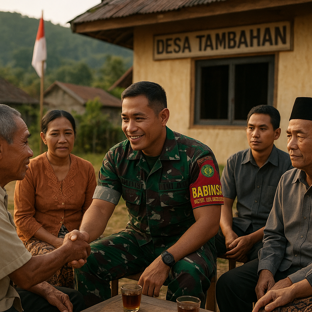 Jaga Kekompakan Desa dan TNI, Babinsa Koramil 04/Tigalingga Aktif Bangun Komunikasi