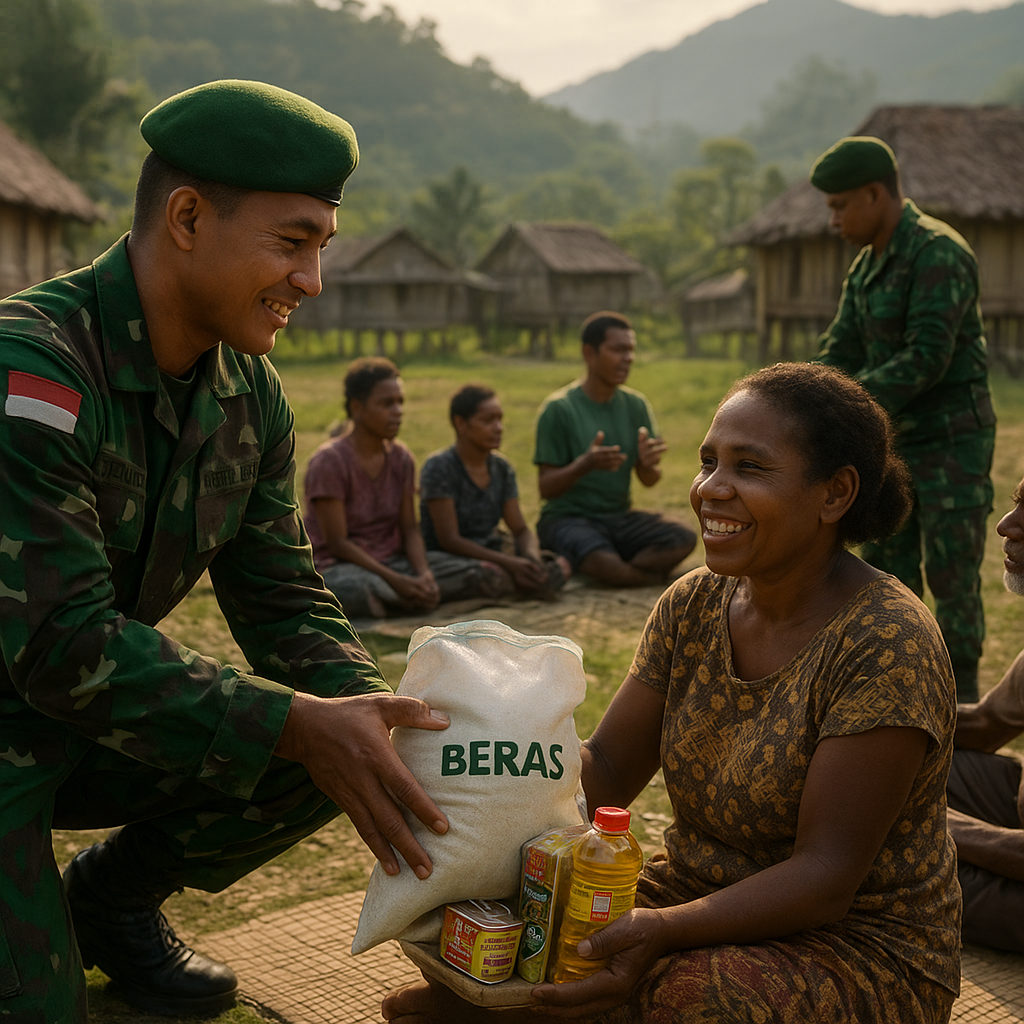 Satgas Yonif 500 Gelar 'SIRIH', Tebar Kasih Sayang Lewat Ceramah dan Bantuan untuk Masyarakat Papua