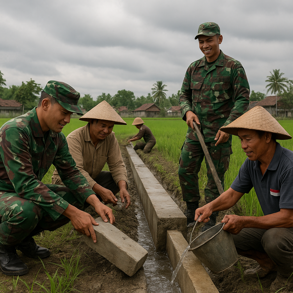 Mendung di Atas Sawah Tak lagi Menakutkan, Berkat Saluran Irigasi yang Diperbaiki Satgas TNI