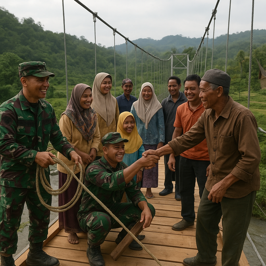 Jembatan Gantung yang Kembali Kokoh, Penyambung Harapan Warga Dua Dusun di Sumatera