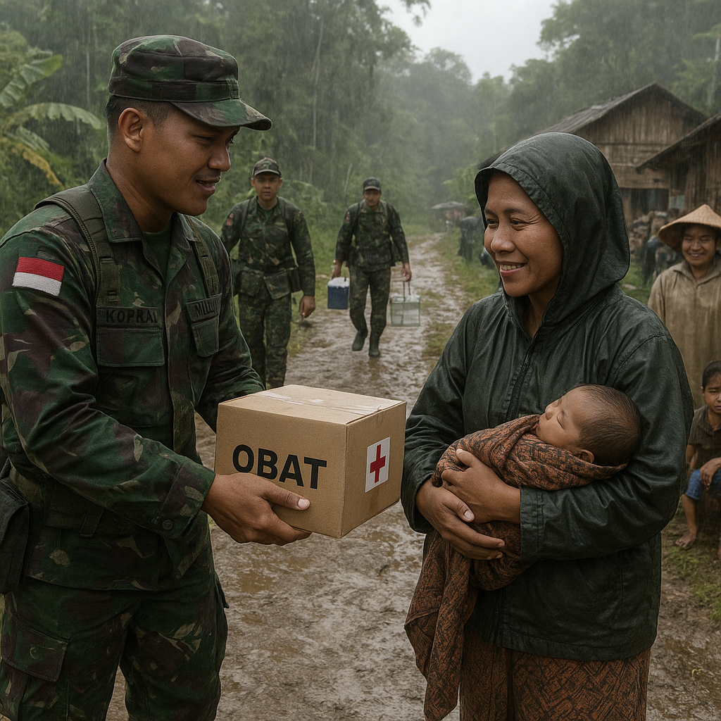 Serdadu Bawa Obat-obatan ke Desa yang Terisolasi, 'Kami Rindu Mendengar Tangis Bayi Sehat', Kata Kopral Heru