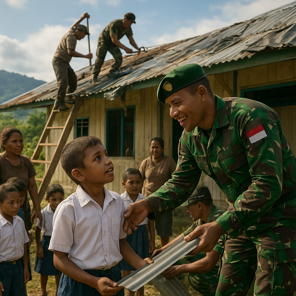 'Pak, Kapan Sekolah Kami Direnovasi?' Tanya Anak-anak di Tapal Batas pada Prajurit TNI