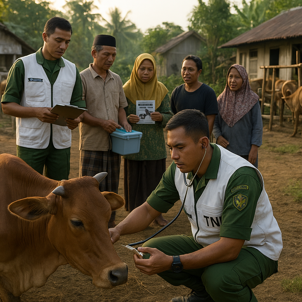 TNI AD Kirim 'Dokter Hewan' Keliling ke Desa, Selamatkan Sapi-sapi Warga dari Penyakit