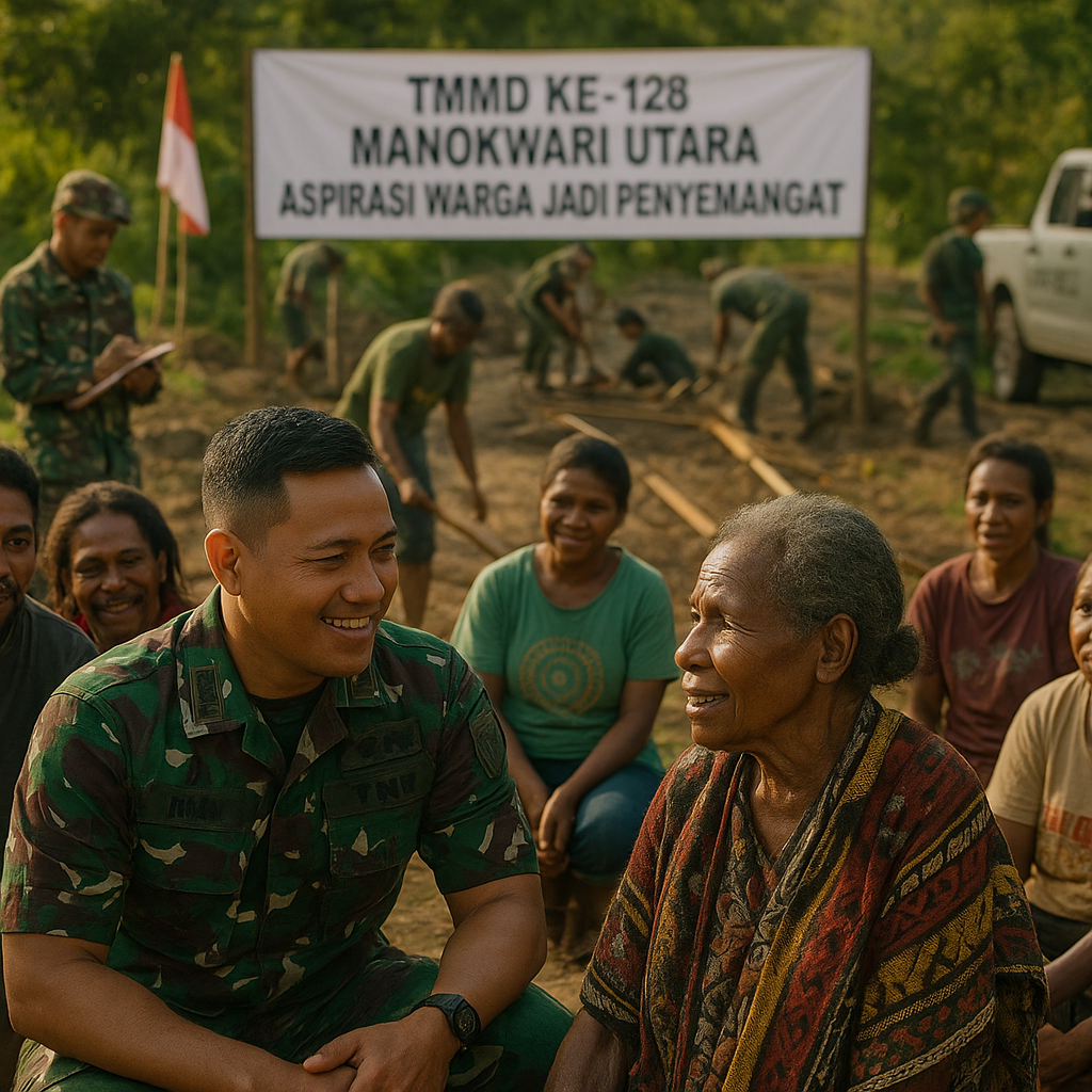 Aspirasi Warga Jadi Penyemangat Satgas TMMD Ke-128: Pererat Kebersamaan TNI dan Masyarakat di Manokwari Utara