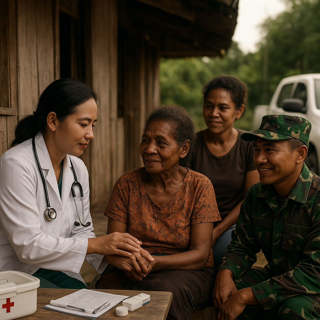 TMMD Ke-128 di Manokwari: Dokter Keliling Satgas Datangi Rumah Warga