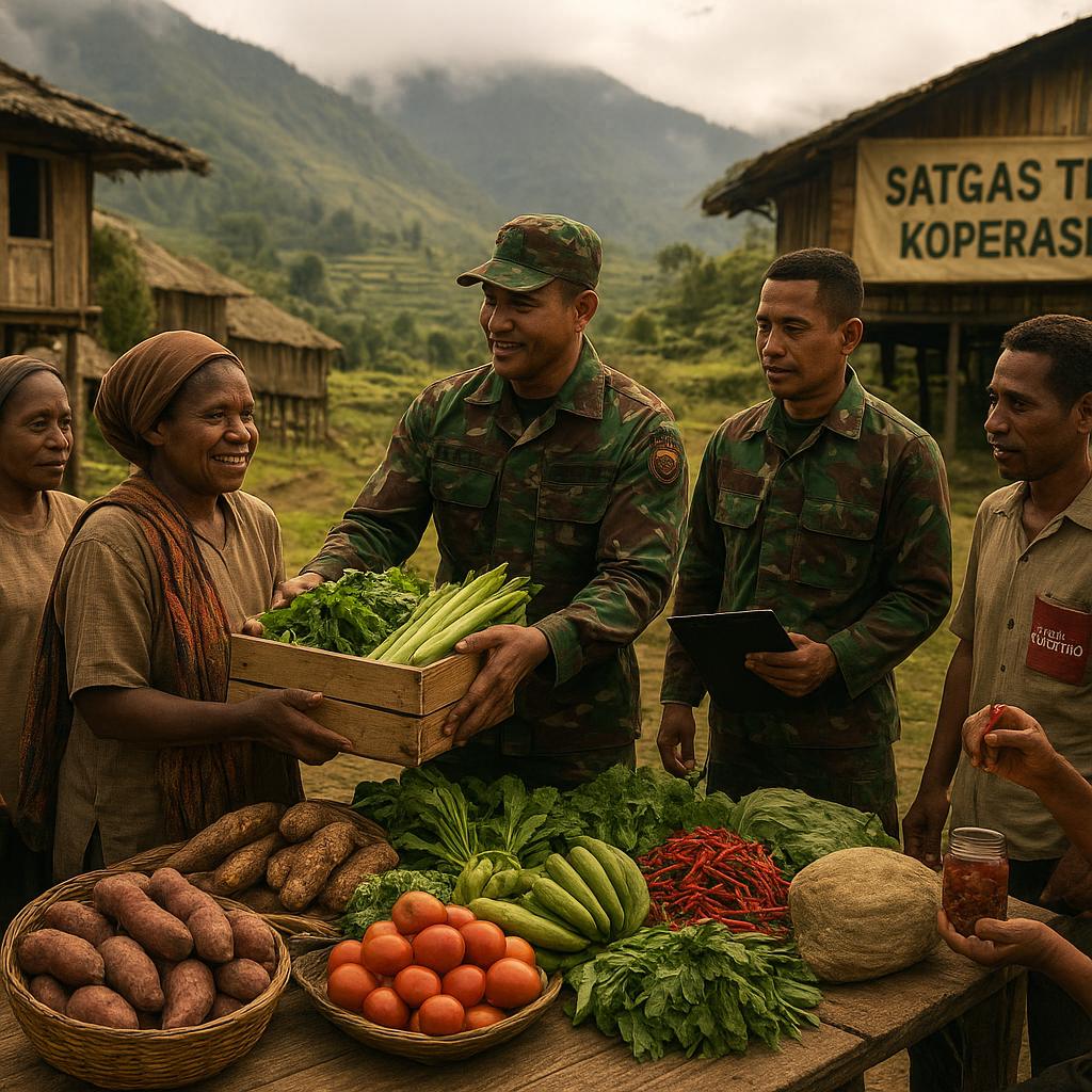 Dari Kebun ke Dapur: TNI Bantu Pasarkan Hasil Pertanian Warga Papua Pegunungan