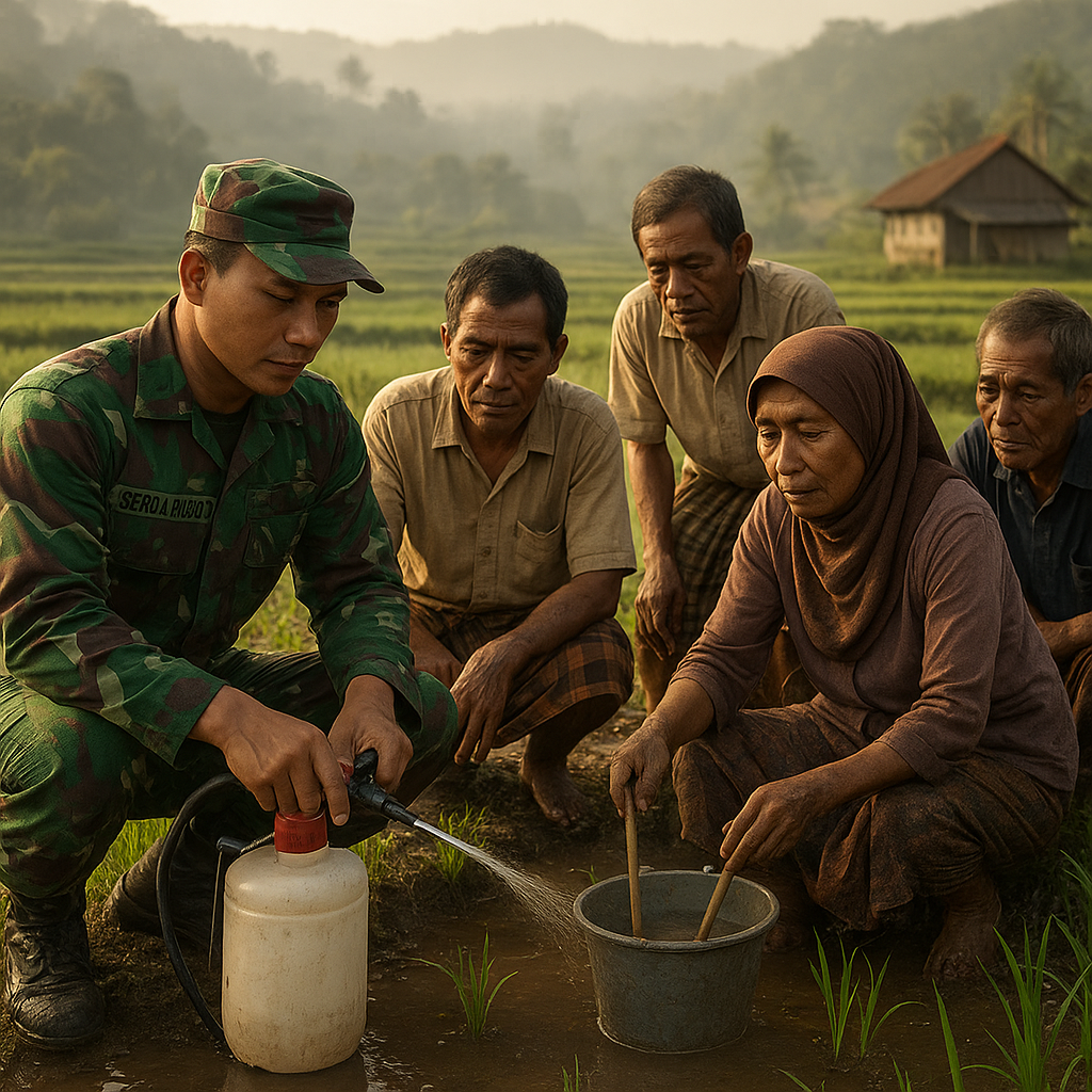 Babinsa Bantu Petani Atasi Hama, Panen di Desa Terpencil Lombok Timur Melimpah