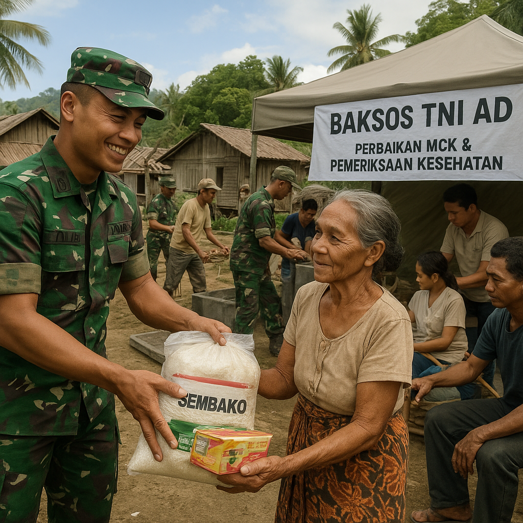 TNI AD Gelar Baksos dan Perbaikan MCK untuk Warga Pedalaman Halmahera Barat