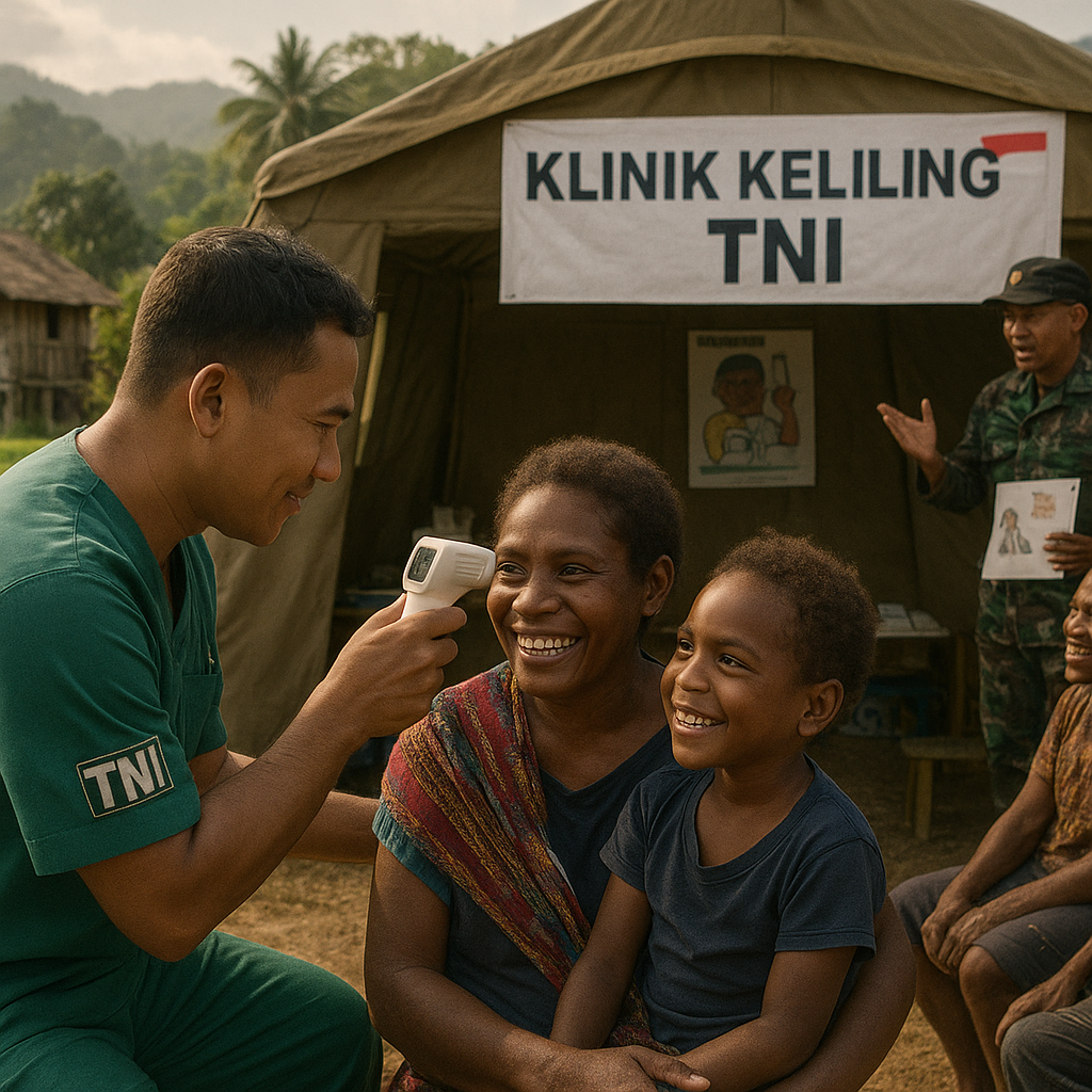 Klinik Keliling TNI Sembuhkan Demam dan Senyuman di Pedalaman Papua