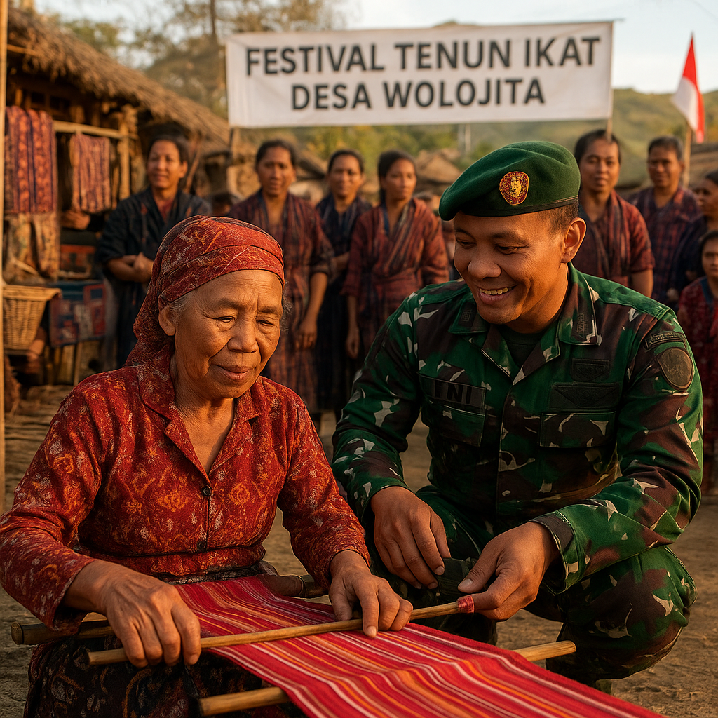 Lestarikan Budaya, TNI Bantu Gelar Festival Tenun Ikat di Flores