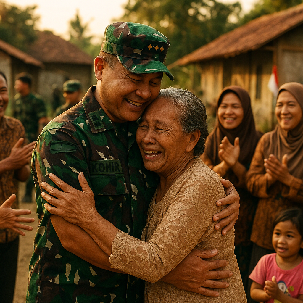 Sambutan Hangat Warga Slempit untuk Sang Danrem, Bukti TMMD Perekat TNI dan Rakyat