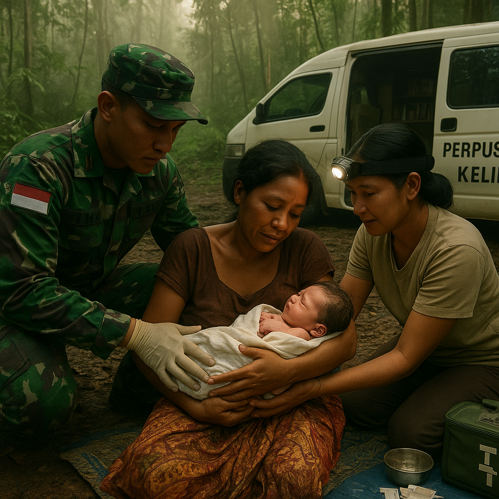 Cerita Kehangatan: Ketika Prajurit TNI Bantu Persalinan Ibu Hamil di Tengah Hutan Kalimantan
