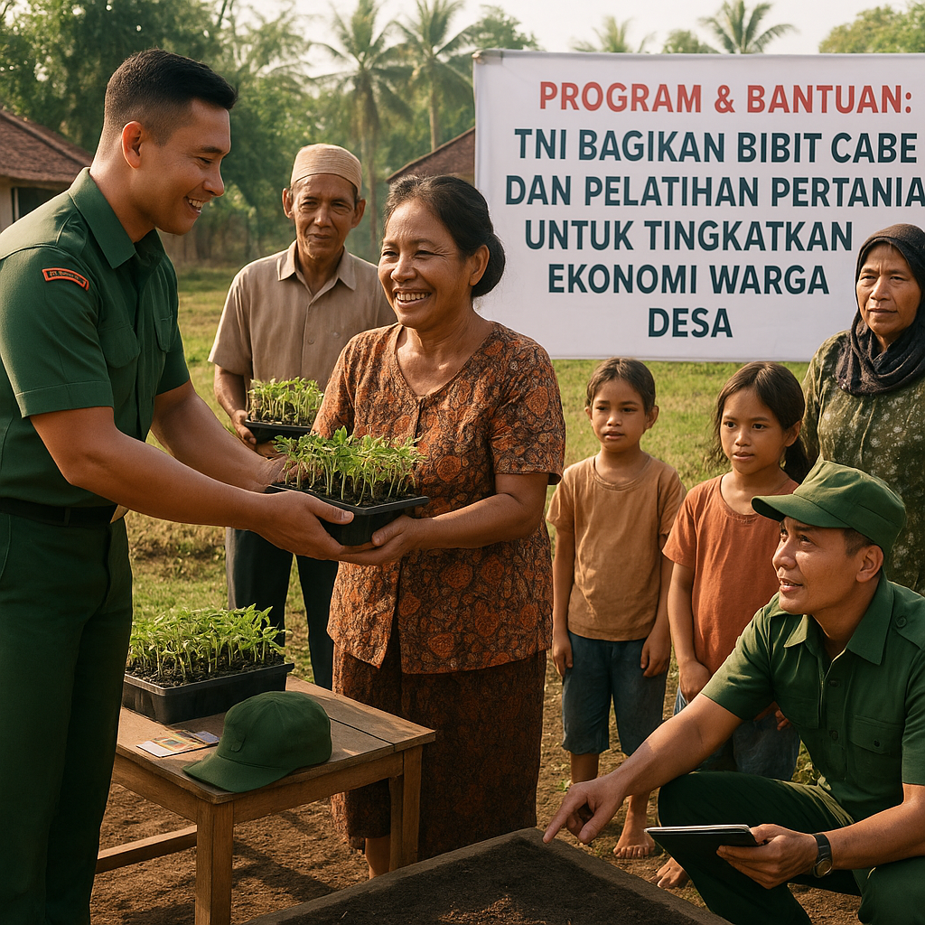 Program & Bantuan: TNI Bagikan Bibit Cabe dan Pelatihan Pertanian untuk Tingkatkan Ekonomi Warga Desa