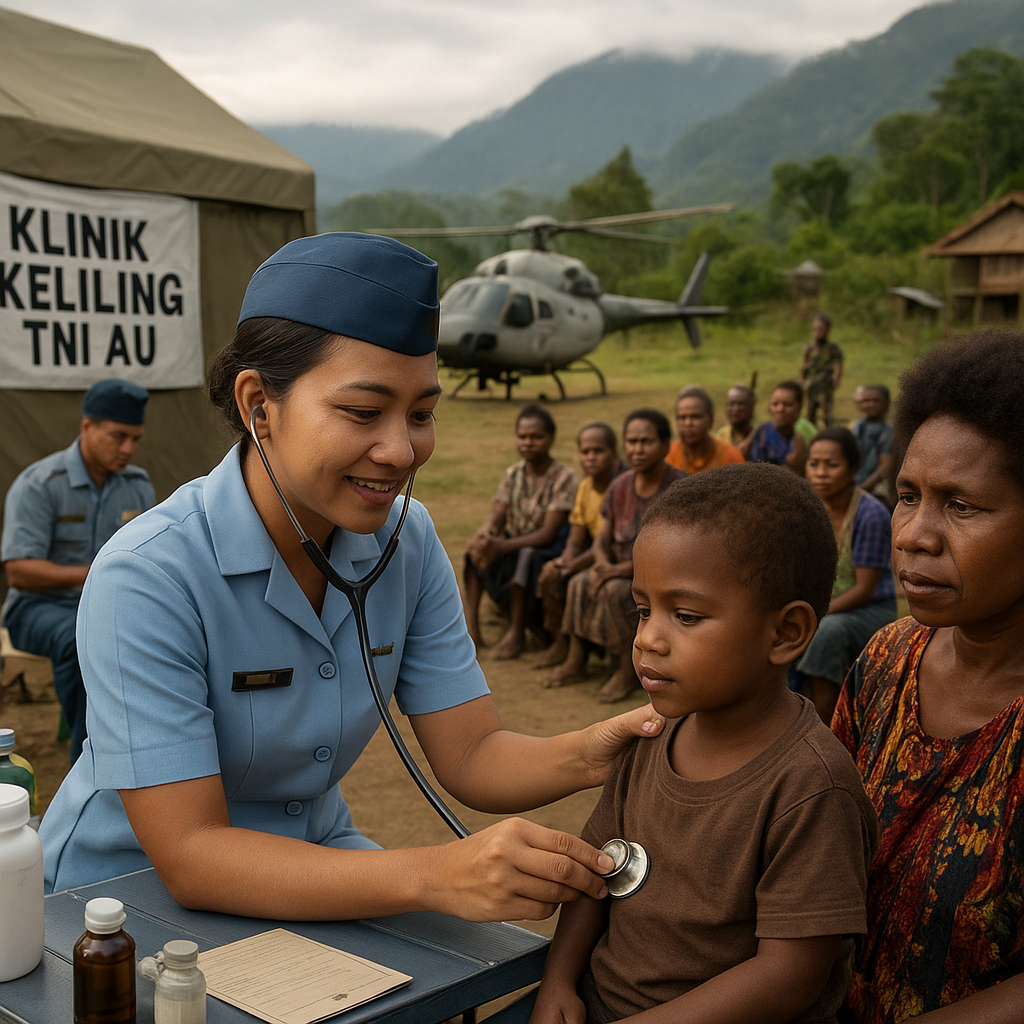 Klinik Keliling TNI AU di Pegunungan Papua, Bawa Pengobatan Gratis Hingga ke Udik