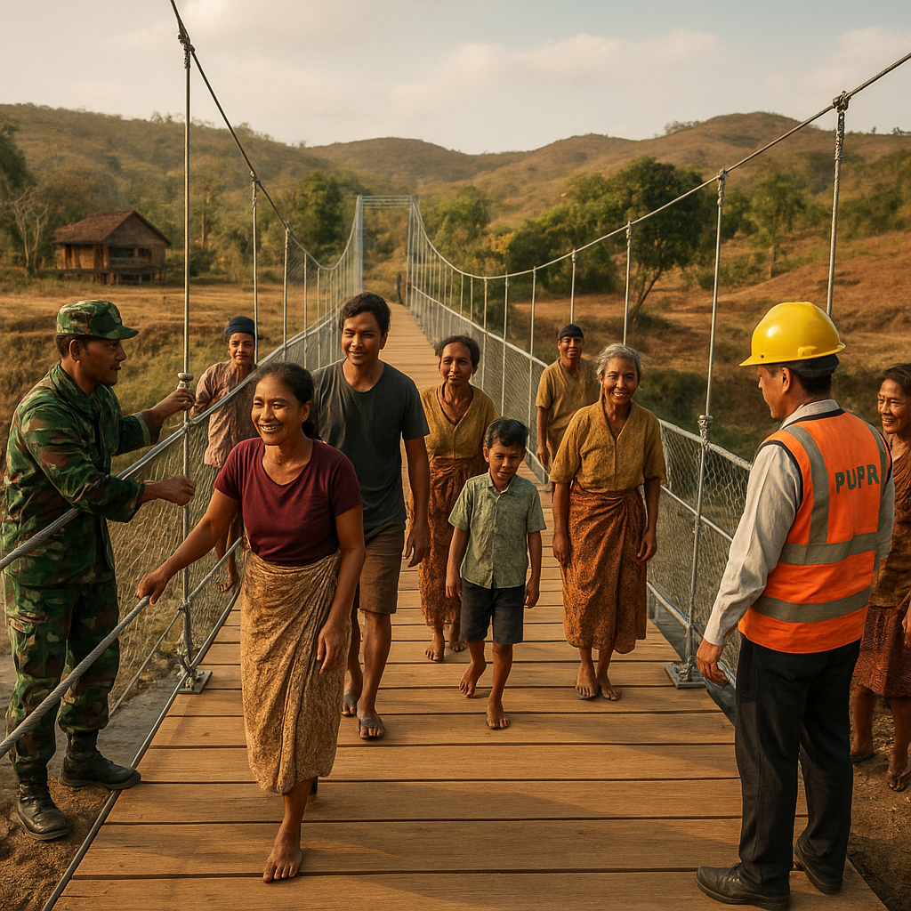 Jembatan Gantung Diperbaiki, Warga Desa Terpencil di Sumba Kini Tak Lagi Waswas Menyeberang