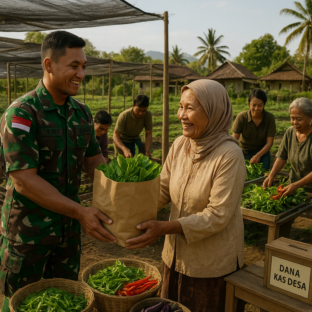 Kebun Bibit TNI di Lombok Tengah Hasilkan Sayuran untuk Kantong Warga dan Dana Kas Desa