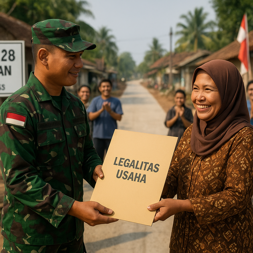 Jempol Boss Hadir di Desa, Satgas TMMD Buka Jalan Legalitas Usaha Warga Galis Dajah