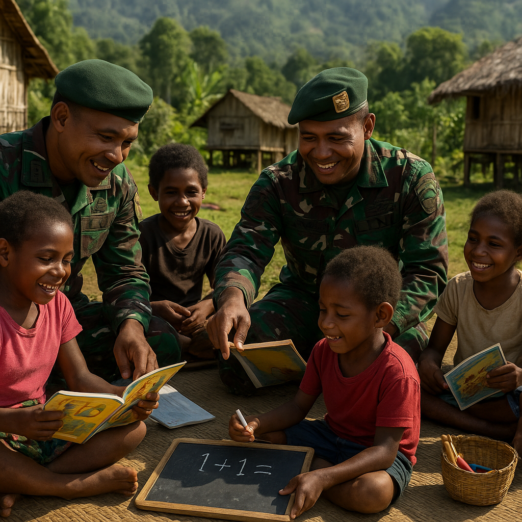 Bantuan Pendidikan dari TNI untuk Anak-anak di Desa Terpencil Papua