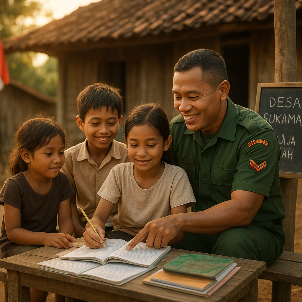 Cerita Kehangatan: Prajurit TNI Menjadi 'Bapak Asuh' bagi Anak Desa
