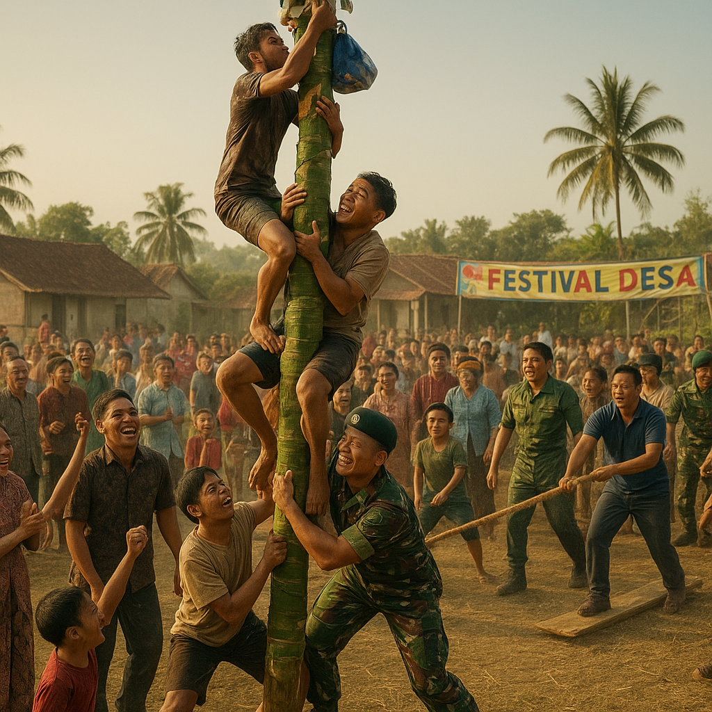 Festival Desa: TNI dan Warga Rayakan Kebersamaan dengan Lomba Tradisional