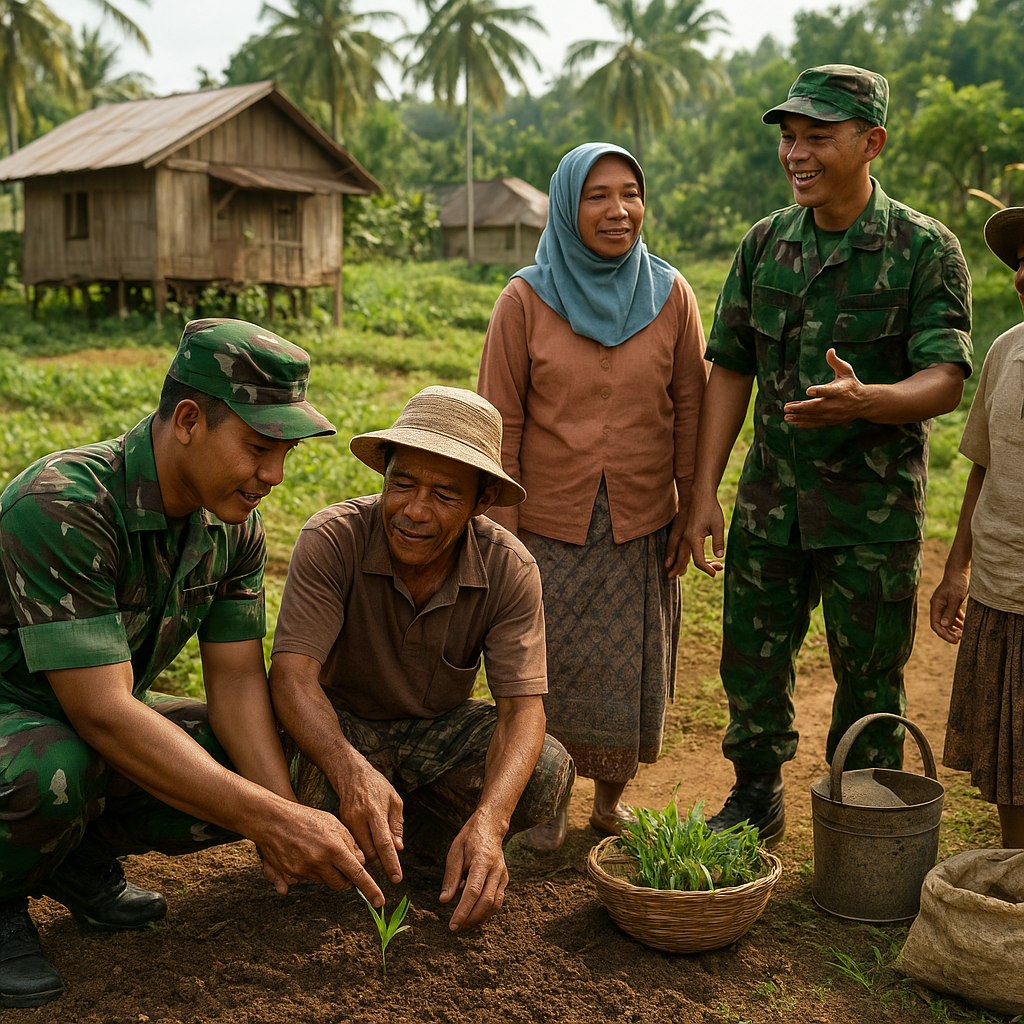 Pelatihan Pertanian Sederhana oleh TNI untuk Petani di Desa Terpencil