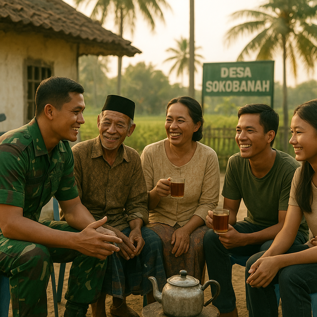 Babinsa Sokobanah Perkuat Keamanan Desa Lewat Komsos Bersama Warga