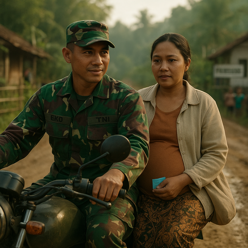 Kisah Prajurit TNI Jadi 'Ojek' bagi Ibu Hamil di Desa Terisolir