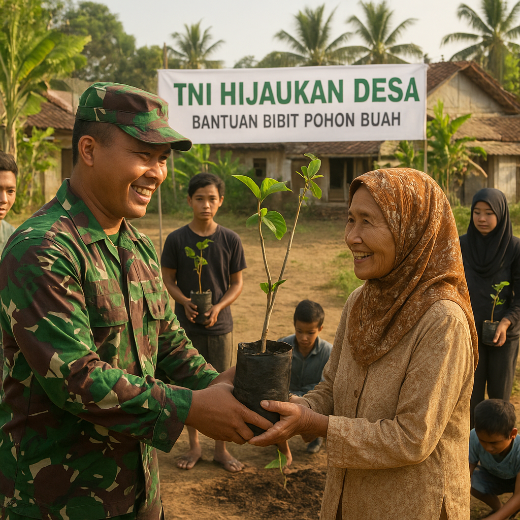 Bantuan Bibit Pohon Buah dari TNI Hijaukan Pekarangan Warga