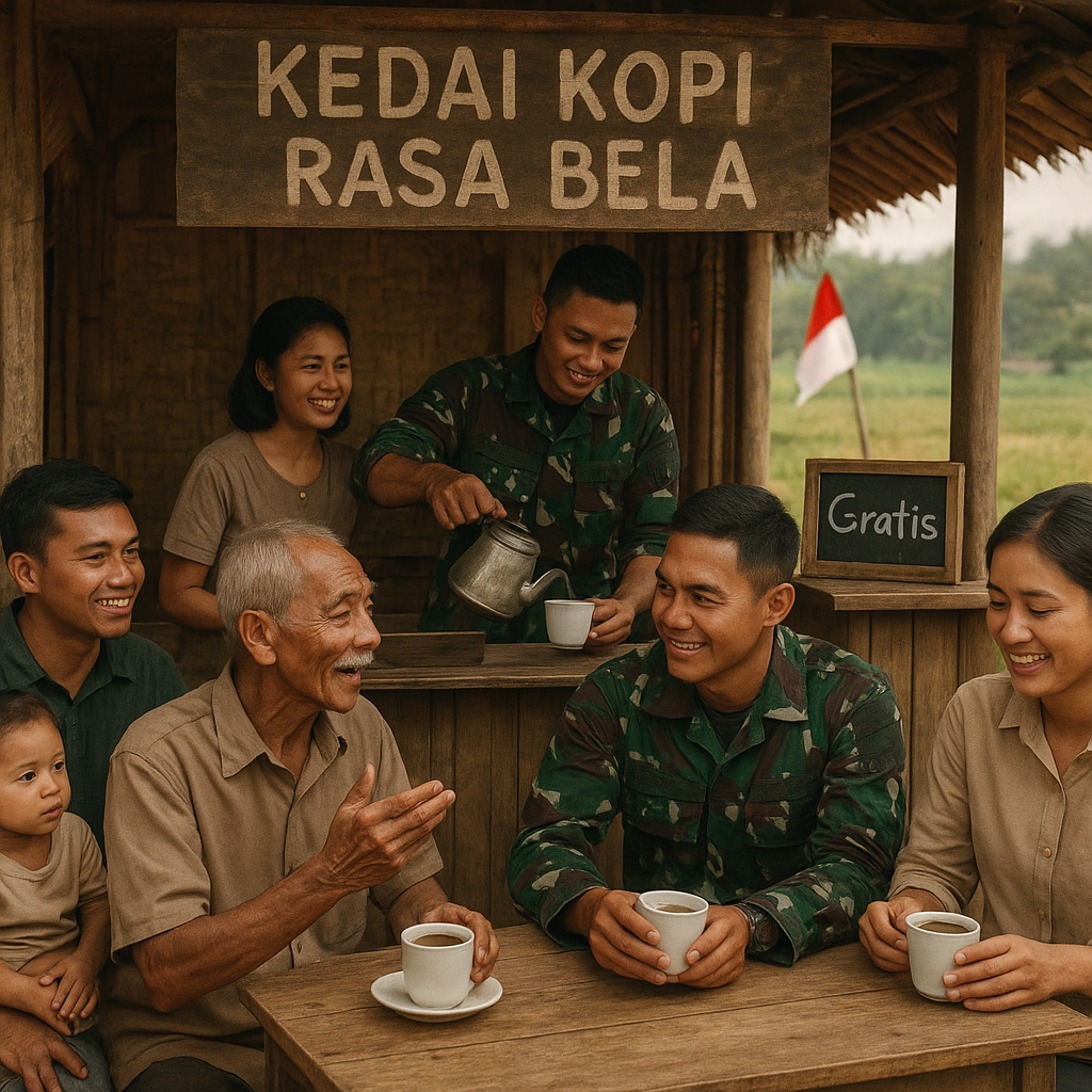 Kedai Kopi Gratis TNI Jadi Tempat Curhat Warga