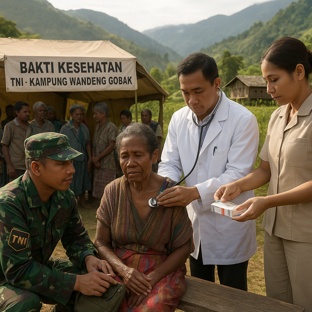 TNI Bawa Dokter ke Kampung Terpencil, Warga Wandeng Gobak Rasakan Perhatian Negara