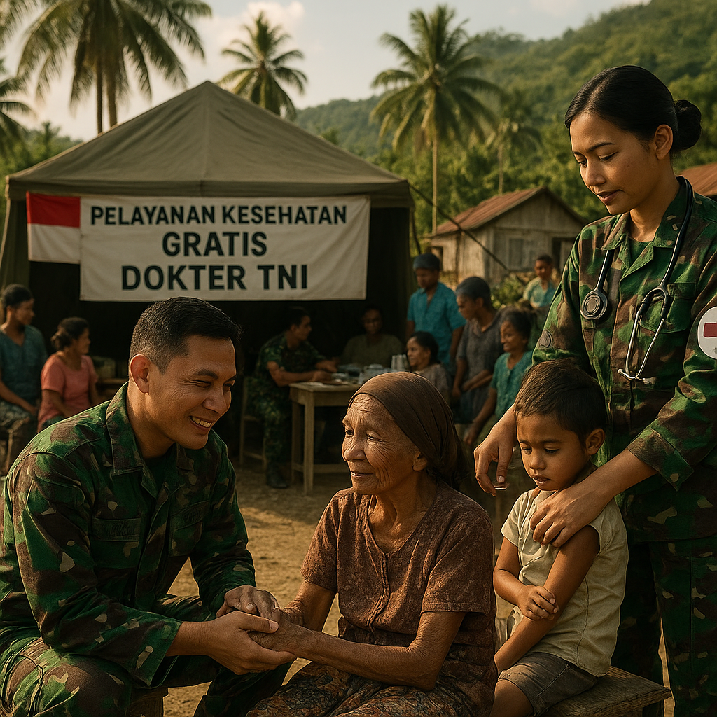 Dokter TNI Turun Gunung, Bawa Pelayanan Kesehatan Gratis ke Pelosok Halmahera