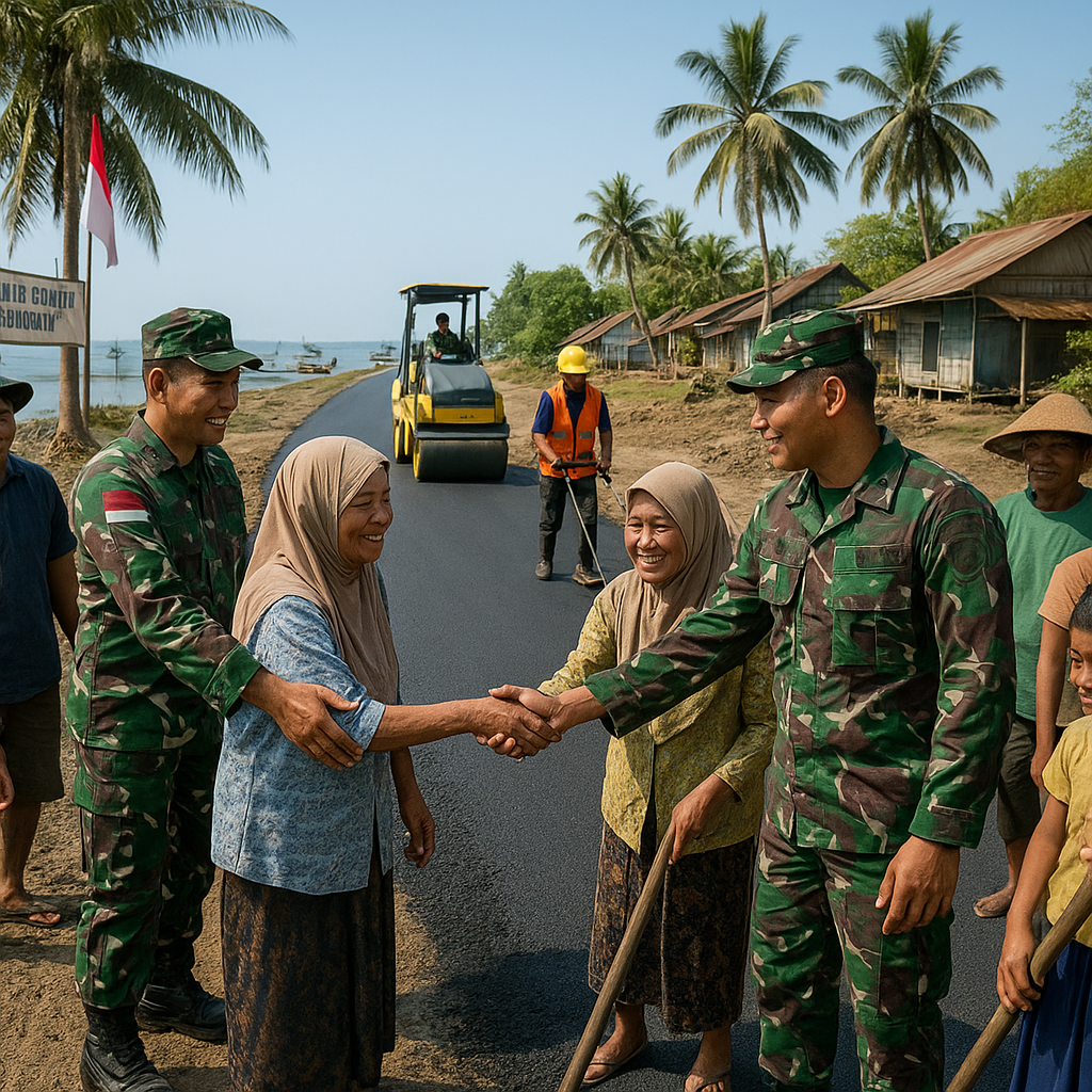 Setelah 41 Tahun Menanti, Jalan di Pesisir Gebang Akhirnya Dibangun TNI