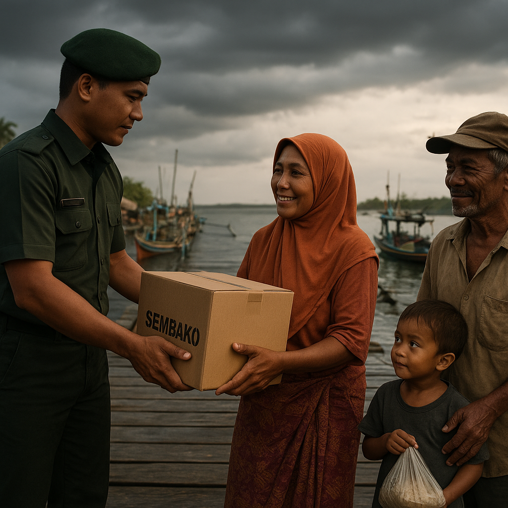 Bantuan Sembako dari TNI untuk Keluarga Nelayan di Pulau Terpencil