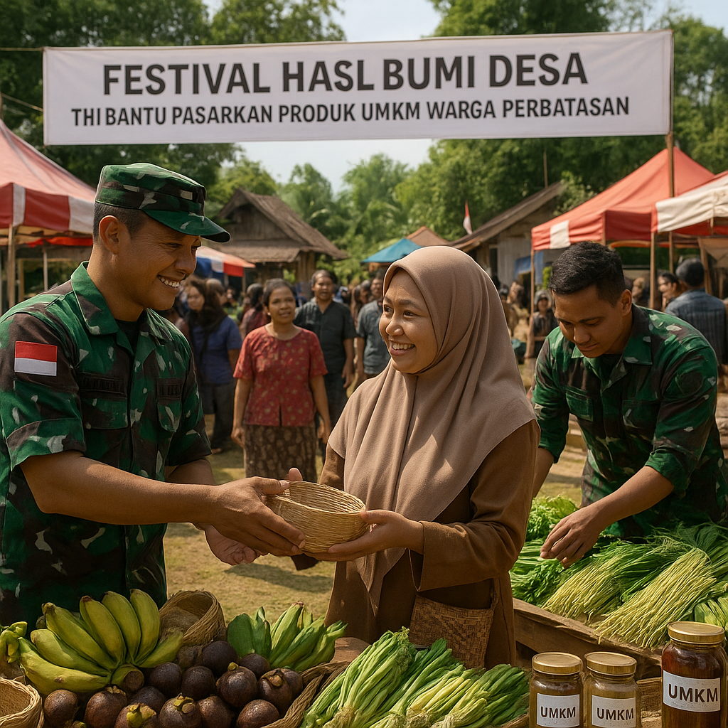 Festival Hasil Bumi Desa: TNI Bantu Pasarkan Produk UMKM Warga Perbatasan