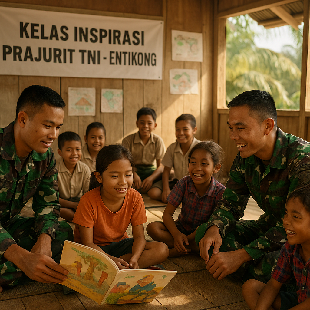 Kelas Inspirasi Prajurit TNI untuk Anak-Anak Perbatasan di Entikong