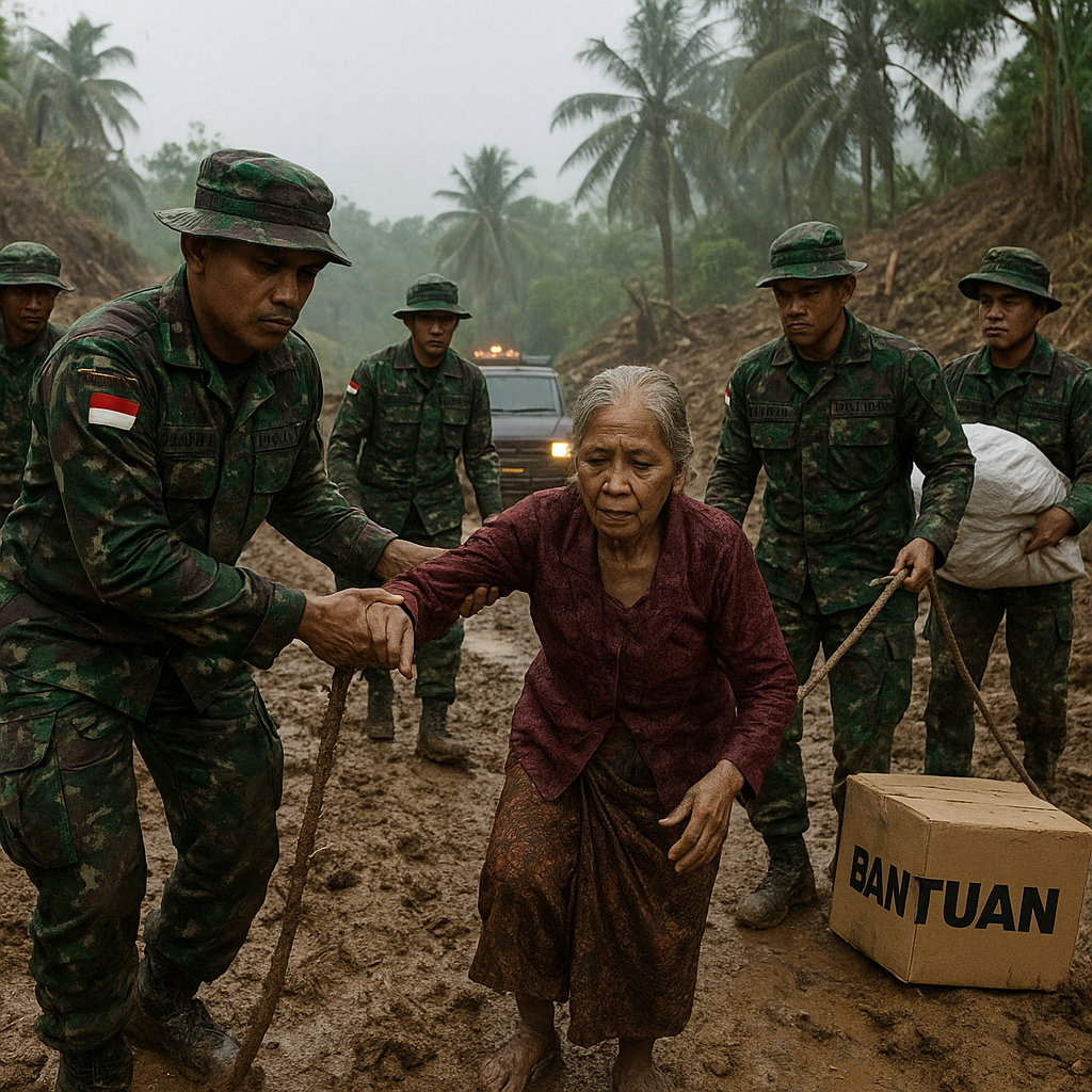 Berpacu dengan Longsoran, Personel Kodim 1009/Tla Tak Gentar Hadapi Medan Demi Masyarakat