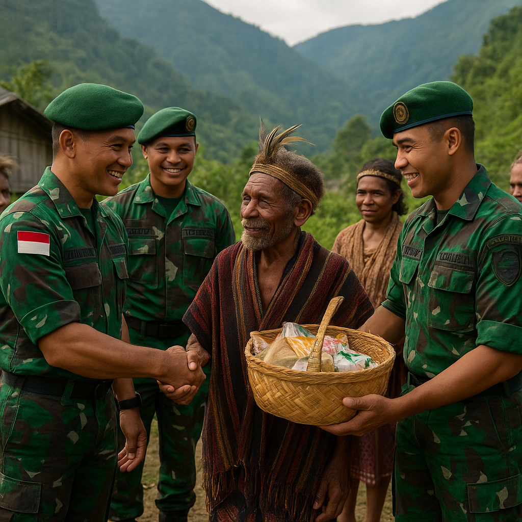 Satgas Yonif 511 Perkuat Sinergi dengan Warga di Pegunungan Papua