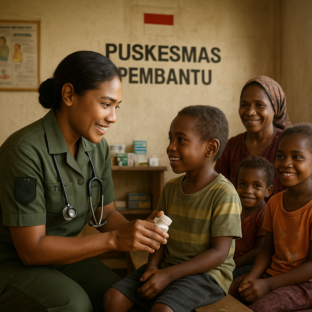 Dokter TNI dan Senyum Anak-Anak di Puskesmas Pembantu Tapal Batas Papua