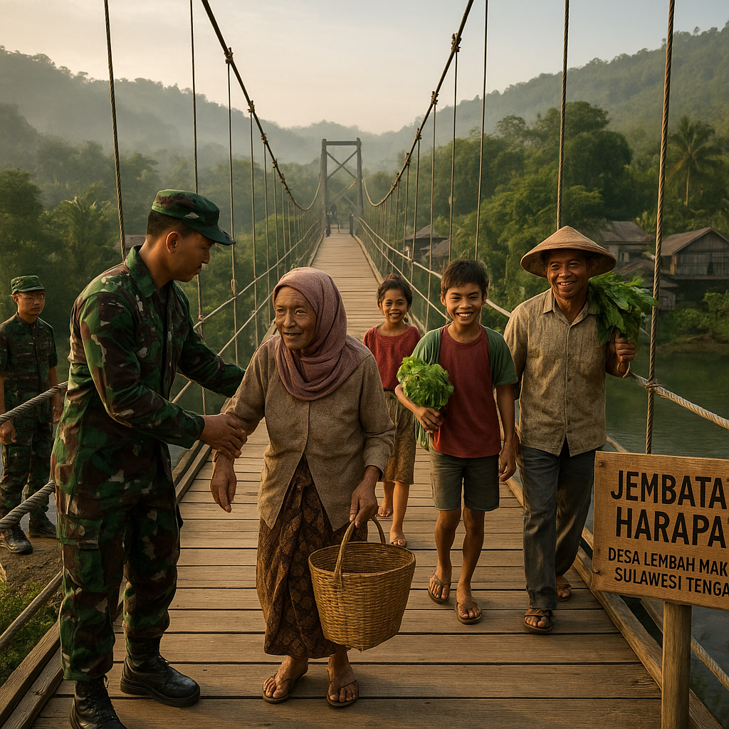 Jembatan Harapan: TNI Bantu Warga Desa Terisolir di Sulawesi Tengah