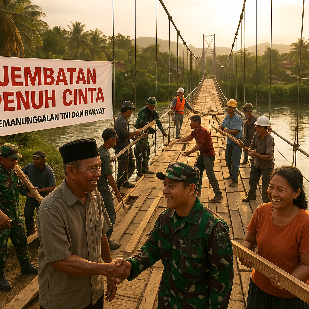 Jembatan Penuh Cinta, Wujud Nyata Kemanunggalan TNI dan Rakyat