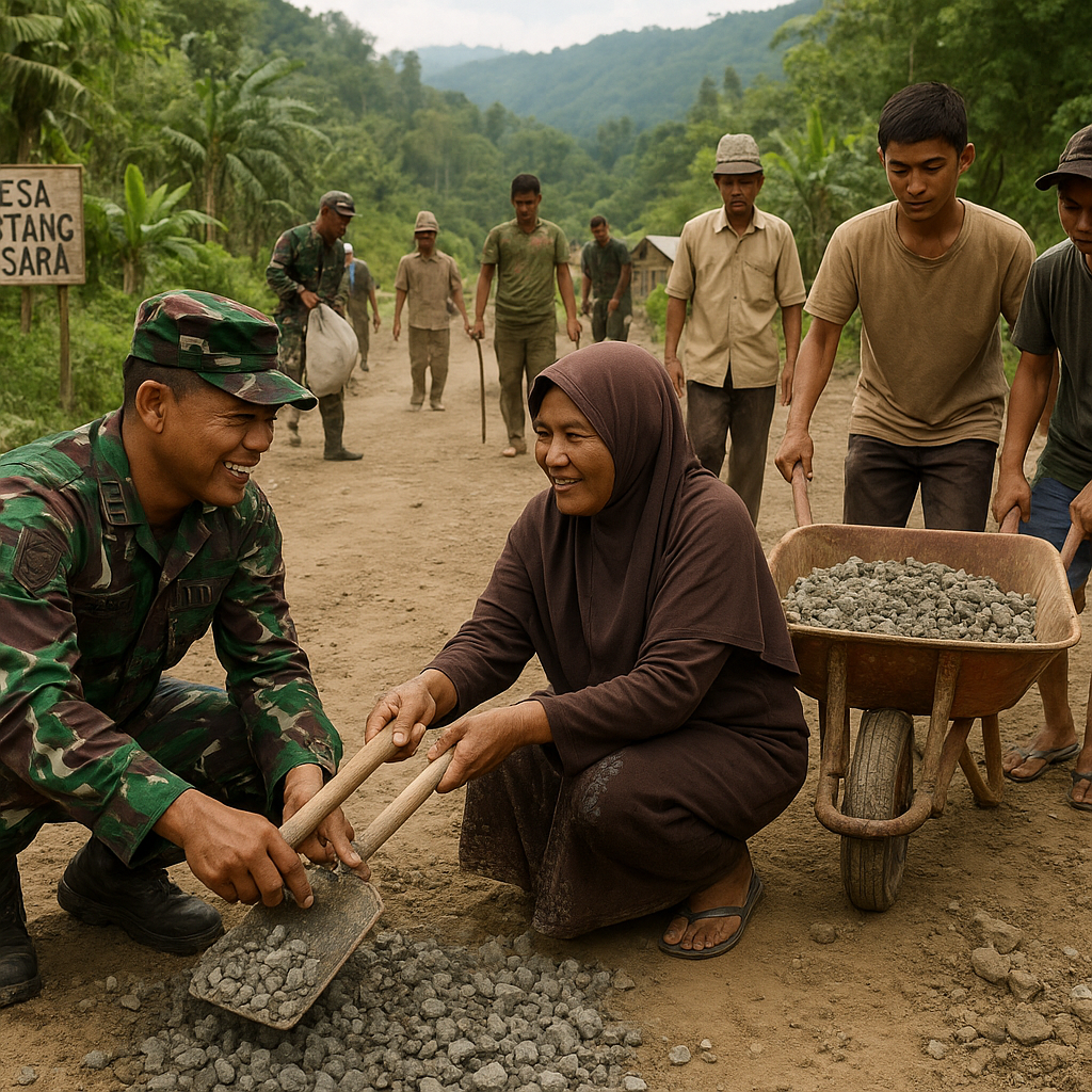 Warga Pelosok Aceh Tengah Bersyukur, Jalan Tani Dibantu Perbaiki Satgas TNI