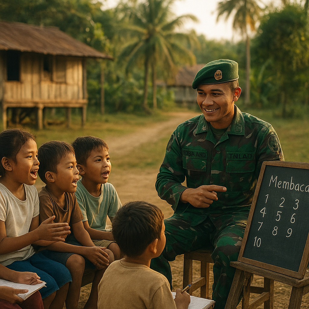 Cerita Kopda Andi, Jadi Guru Dadakan untuk Anak-anak Perbatasan