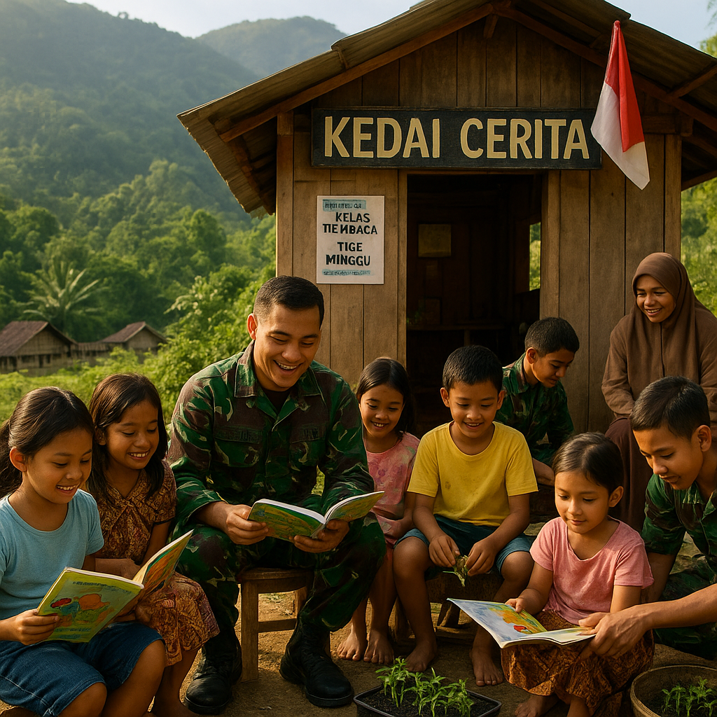Pos TNI di Pegunungan Meratus Jadi 'Kedai Cerita' bagi Anak-anak, Buka Kelas Membaca Tiap Minggu