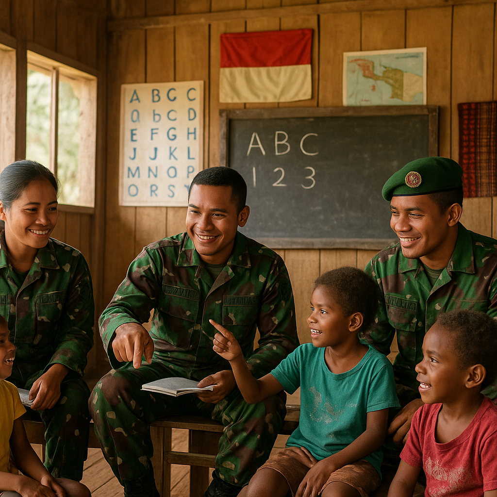 Program 'TNI Mengajar' di Perbatasan Papua: Mengisi Kekurangan Guru dengan Semangat Kebangsaan