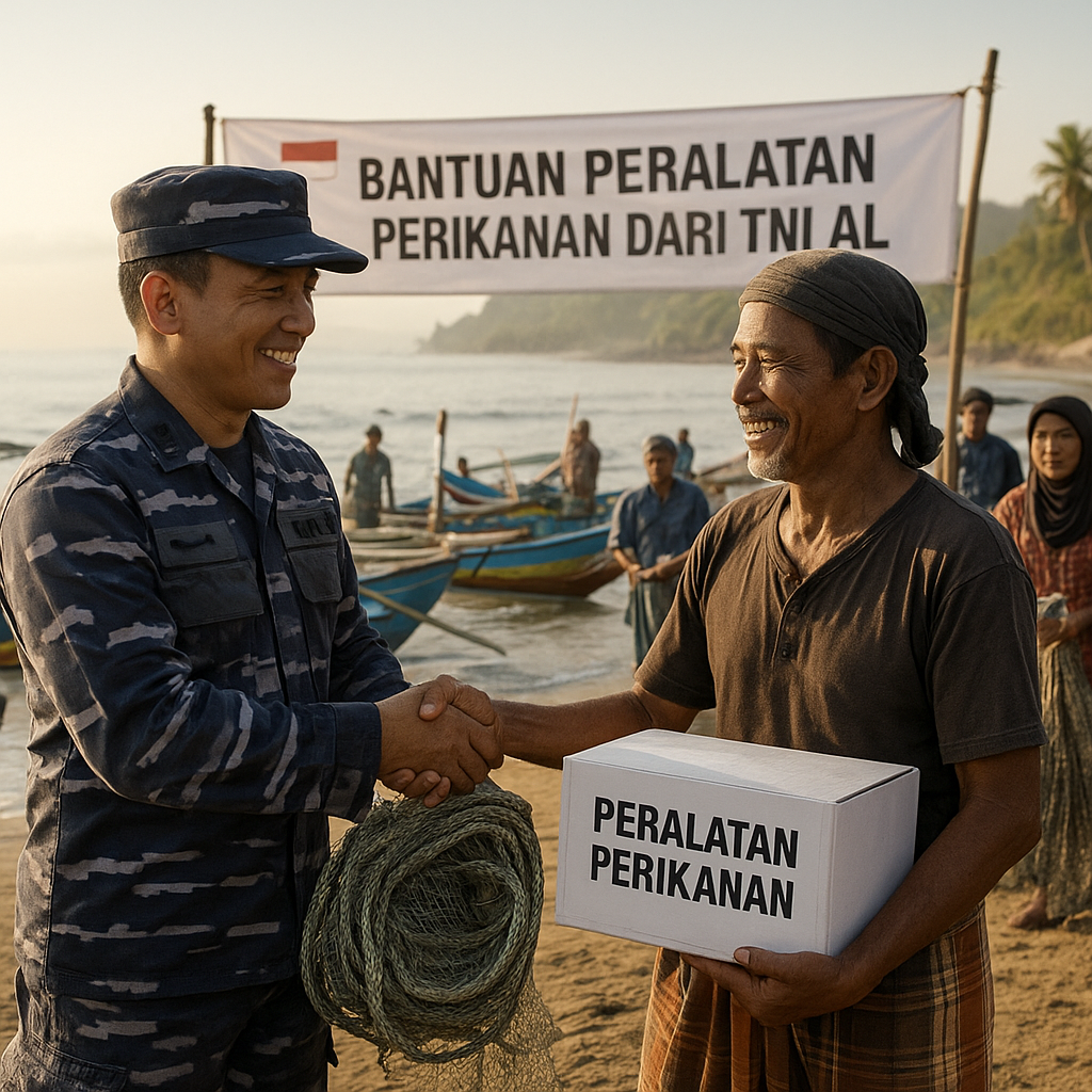Bantuan Peralatan Perikanan dari TNI AL Ubah Nasib Nelayan di Pesisir Jember
