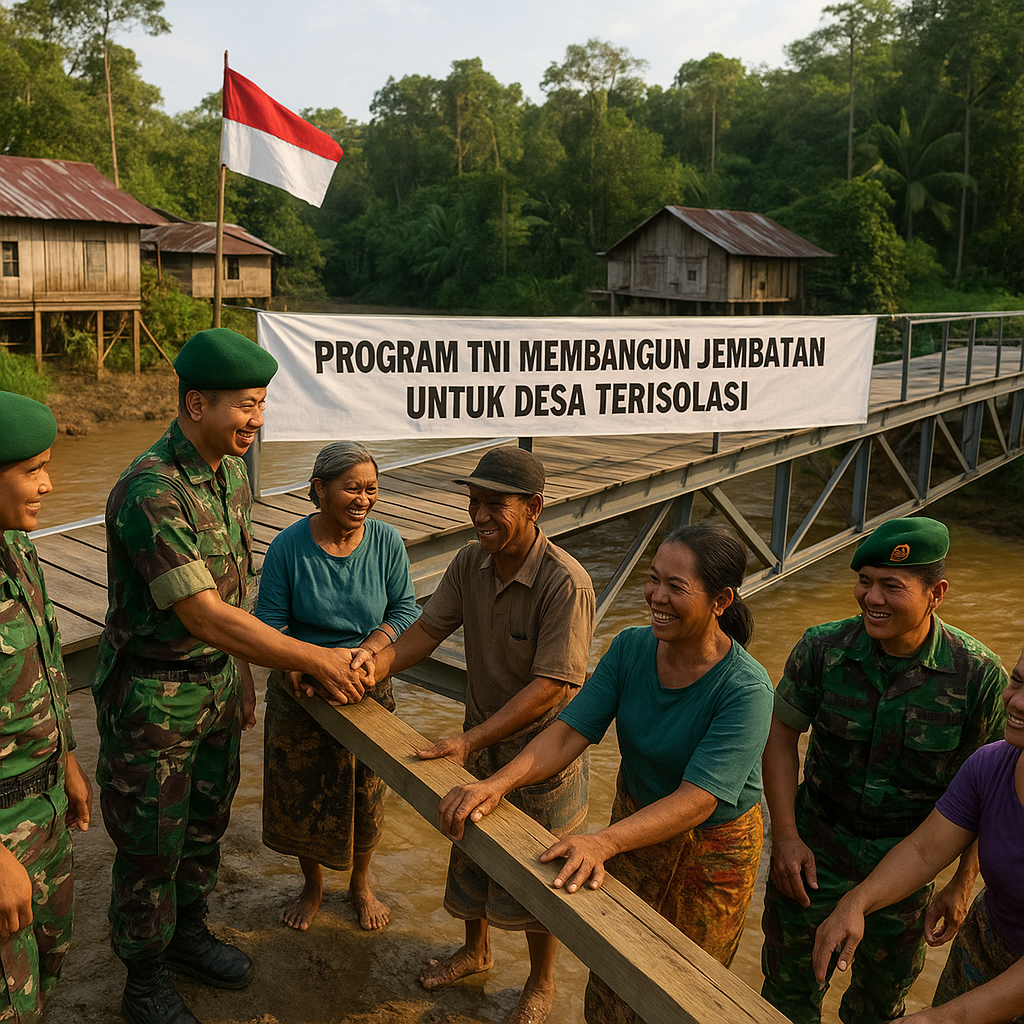 Program TNI Membangun Jembatan untuk Desa Terisolasi