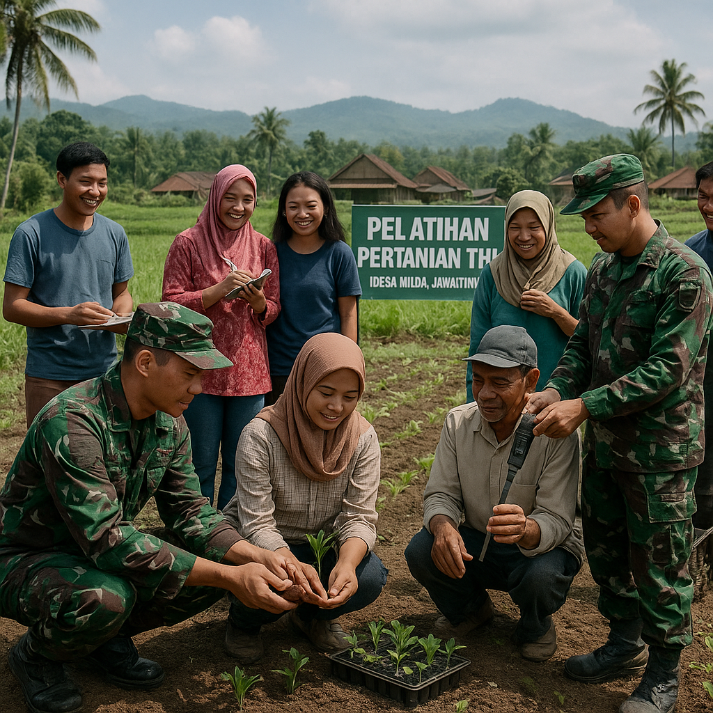 Pelatihan Pertanian dari TNI untuk Warga Desa Muda